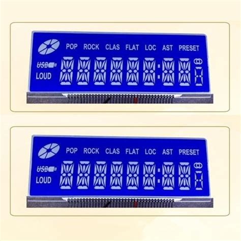 Blue Film Stn Segment Lcd Display Glass Panels Stn003 Zhd Lcd