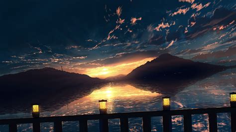 Anime Sunset Hd Wallpaper By 画师jw