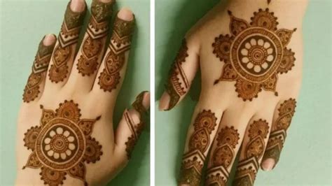 1) front hand, and 2) back hand. Make stylish super easy goltikki henna design for back ...