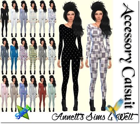 Sims 4 Ccs The Best Accessory Catsuits By Annett85 The Sims Sims 1
