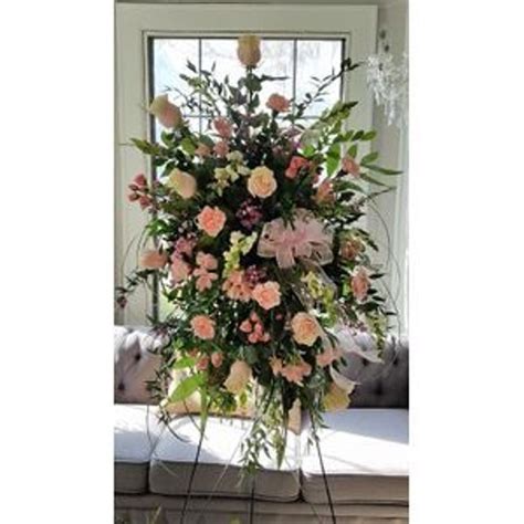 Shades Of Pink Standing Funeral Spray Moultrie Florist Flowers By