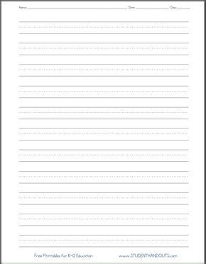 It's just like a lined piece of paper, but with a dotted midline to practice handwriting. Dashed Line Handwriting Practice Paper Printable Worksheet for Prima… | Handwriting practice ...