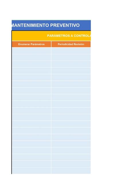 Plantilla Excel Para Mantenimiento Preventivo Descarga Gratis