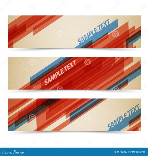Set Of Retro Horizontal Banners Stock Vector Illustration Of Clipart