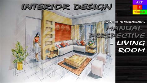 13 Manual Rendering 2 Point Interior Perspective Drawing And Rendering