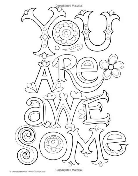 You Are Awesome Free Adult Coloring Adult Colouring Printables