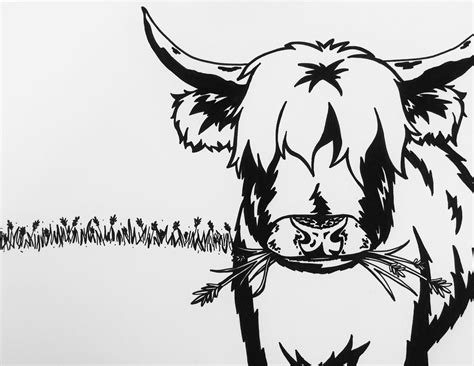 Free 163 Outline Cow Highland Cow Svg SVG PNG EPS DXF File