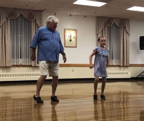 his granddaughter didn t have a dance partner so grandpa joins her and things get electric