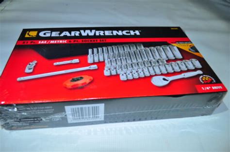 Gearwrench 80300 51 Pc 14 Drive 6 Point Sae And Metric Socket Set Ebay