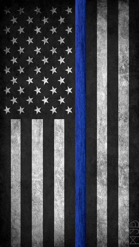 Thin Blue Line Phone Wallpaper American Flag Wallpaper