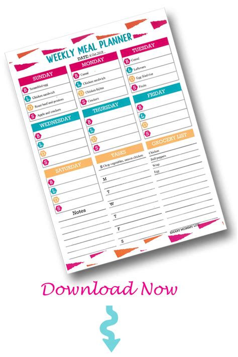 The Printable Meal Planner Is Shown On Top Of A White Background With