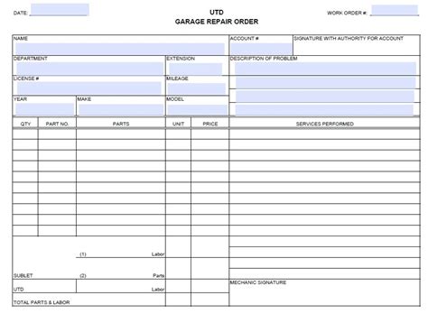 Work order templates are a critical piece of an efficient organization when you're providing services. 13 Free Sample Auto Repair Estimate Templates - Printable ...