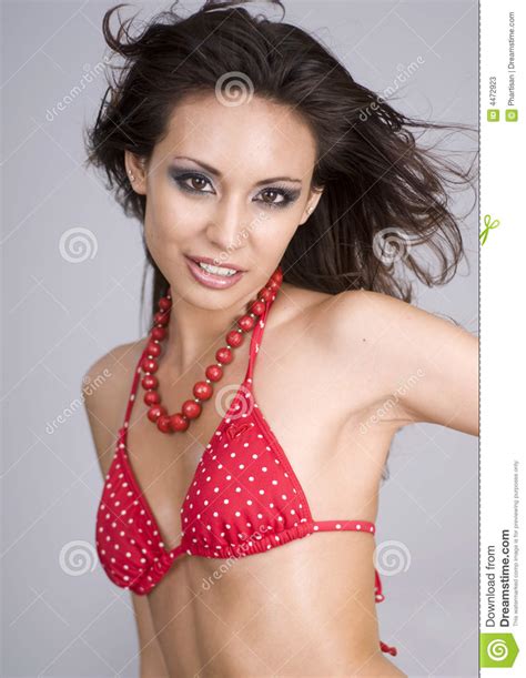 Beautiful Woman Wearing Red Bikini Stock Image Image Of Glamour Sensual 4472923