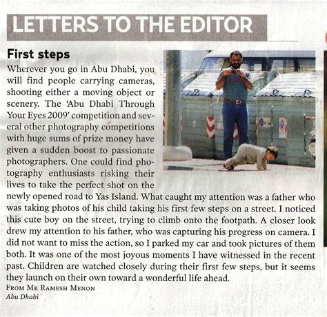 Ramesh Menons Clicks And Writes My Letters Gulf News Be Careful