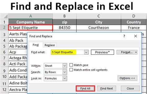Find And Replace In Excel How To Find And Replace Data In Excel
