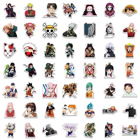 2550100 Vinyl Mixed Anime Stickers Die Cut Decal Set Etsy