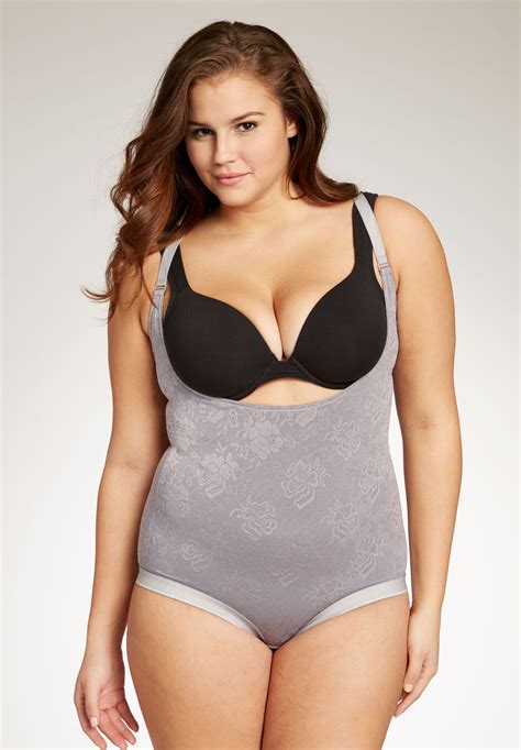 Wear Your Own Bra Lace Body Briefer By Secret Solutions Curvewear Woman Within