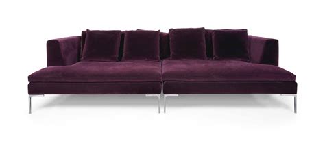 An Italian Plum Velvet Large Sofa Designed By Antonio Citterio 2006