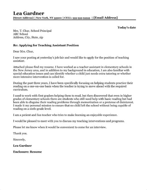 How To Write Teaching Assistant Cover Letter