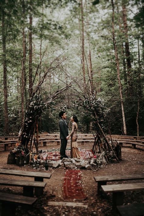 these wedding venues are proof that fall is the best season get married woodland wedding