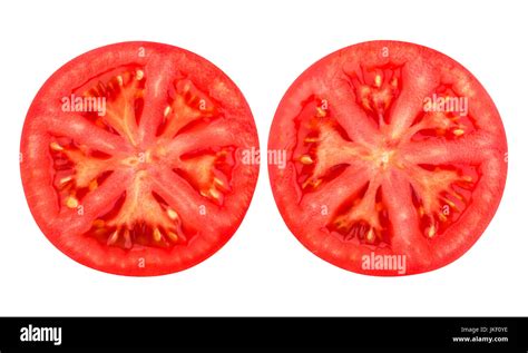 Tomato Slice Isolated On White Background Stock Photo Alamy