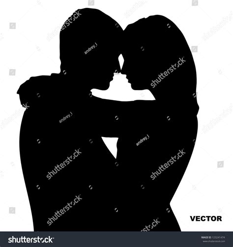 Two Lovers Silhouette Stock Vector Illustration 123241474 Shutterstock
