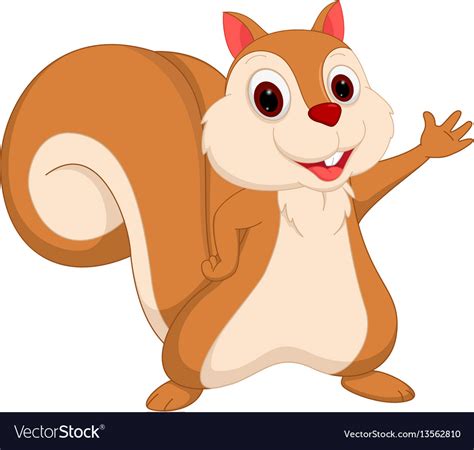 Happy Squirrel Cartoon Presenting Royalty Free Vector Image