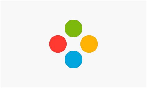 Circle Dot Red Blue Yellow Green Vector Illustration Isolated On White