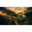 Artwork Digital Art Cottage Kites Forest Wallpapers HD / Desktop 