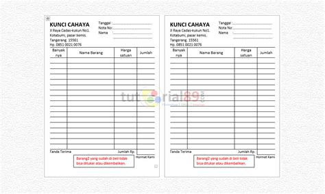 Cara Mudah Membuat Kwitansi Di Word Sendiri Video Tutorial89