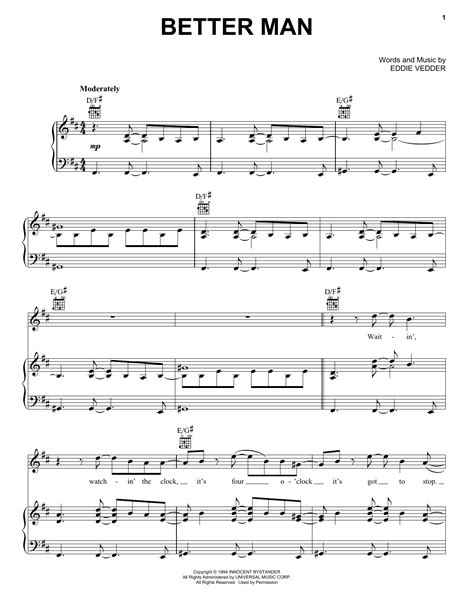 Check spelling or type a new query. Pearl Jam - Better Man sheet music
