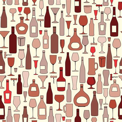 Wine Bottle And Wine Glass Seamless Pattern Drink Wine Party B 588714