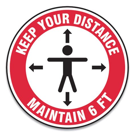 Slip Gard Social Distance Floor Signs 17 Circle Keep Your Distance