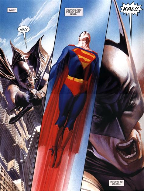 Man And Superman Alex Ross Comic Art Batman And Superman