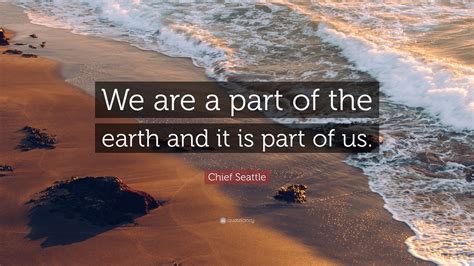 Chief Seattle Quote “we Are A Part Of The Earth And It Is Part Of Us”