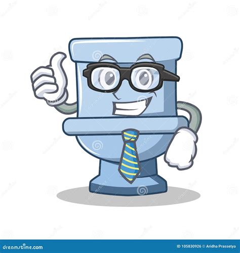 Businessman Toilet Character Cartoon Style Stock Vector Illustration