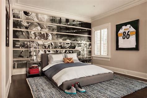 See more ideas about football rooms, soccer room, soccer bedroom. Football Themed Kids Room - Transitional - boy's room ...