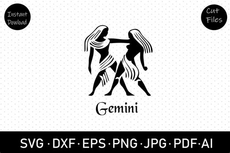 Gemini Zodiac Sign Svg Dxf Cut File Clip Art Sublimation