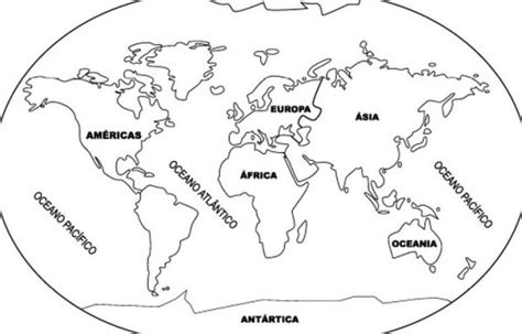 Dibujos De Mapa Del Mundo Mapamundi Y Planisferio Para Colorear