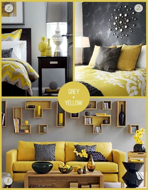 Grey And Yellow Home Design Interior Living Room