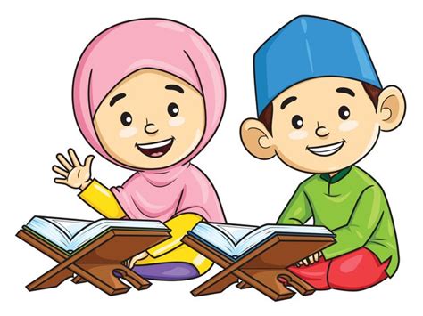 Premium Vector Cartoon Of A Muslim Girl Learning To Recite The Quran
