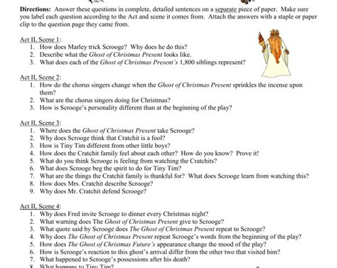 A Christmas Carol Act 2 Study Guide Answers Study Poster