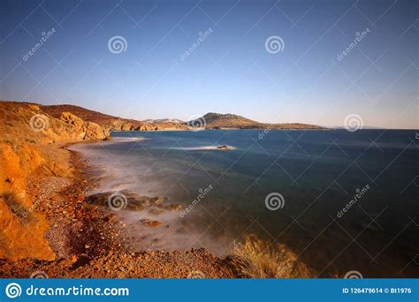A Spectacular Sunset In The Seaside Town Of Turgutreis Stock Photo