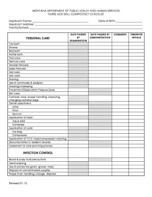 Printable Nursing Skills Competency Checklist Prntbl