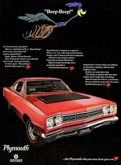 1968 Plymouth Roadrunner Ad Plymouth Muscle Cars Mopar Cars Car Ads