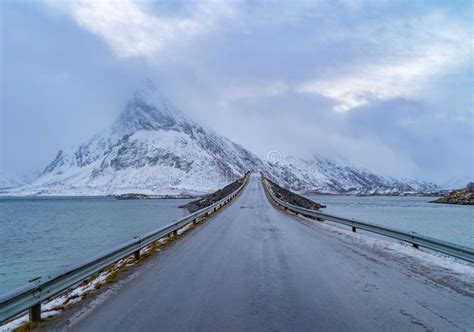 Fredvang Bridges And Road In Lofoten Islands Nordland County Norway