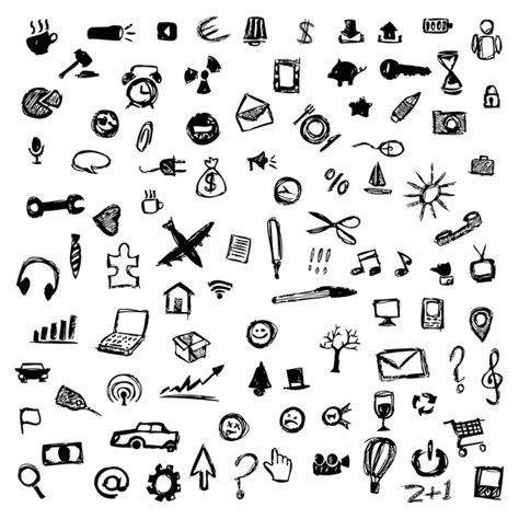 Hand Drawn Icons Stock Vectors Royalty Free Hand Drawn Icons