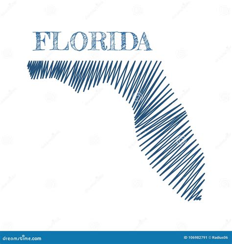 Mapa Del Estado De La Florida Ilustración Del Vector Ilustración De