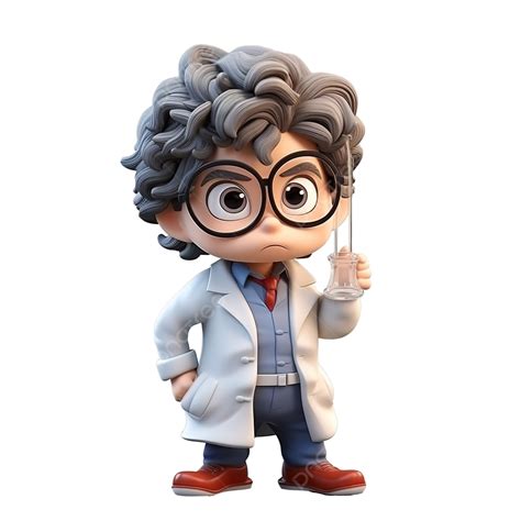 3d Rendering Of Cute Scientist Character Illustration Expression Sad