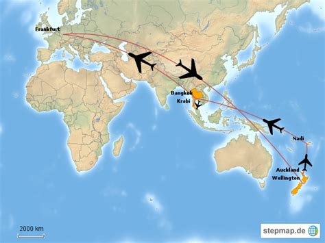 Stepmap Flugroute Landkarte Für Welt